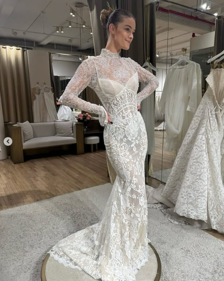 Nina Agdal draagt Noblesse trouwjurk tijdens pasafspraak bij Galia Lahav