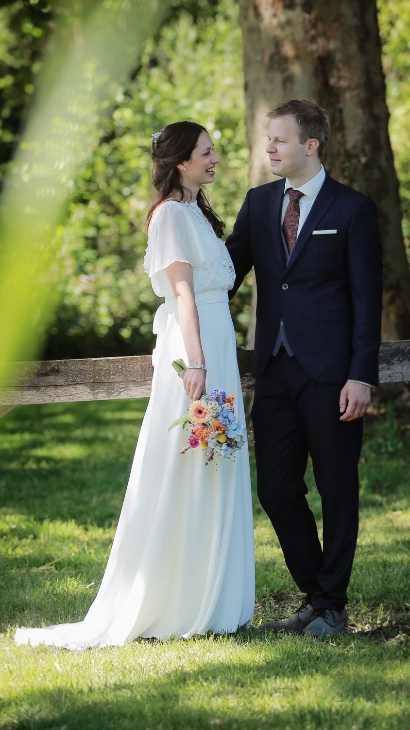 veerle in haar trouwjurk