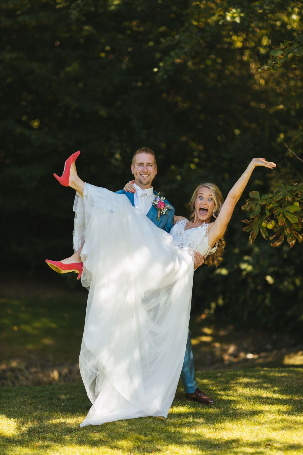 kim in stella york trouwjurk